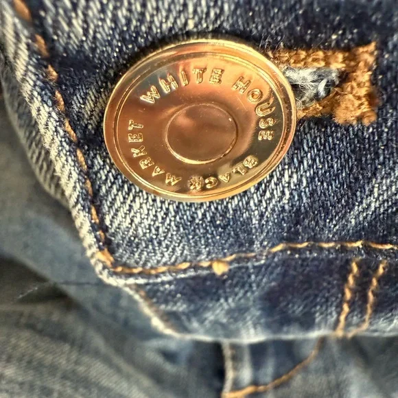 WHBM The Skinny Leather Trim Jeans Size 6 - Picture 9 of 16